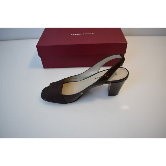 Ellen Tracy Chocolate Platform Heels Square Toe Size 9 New in Box ET-Jess - Picture 9 of 12